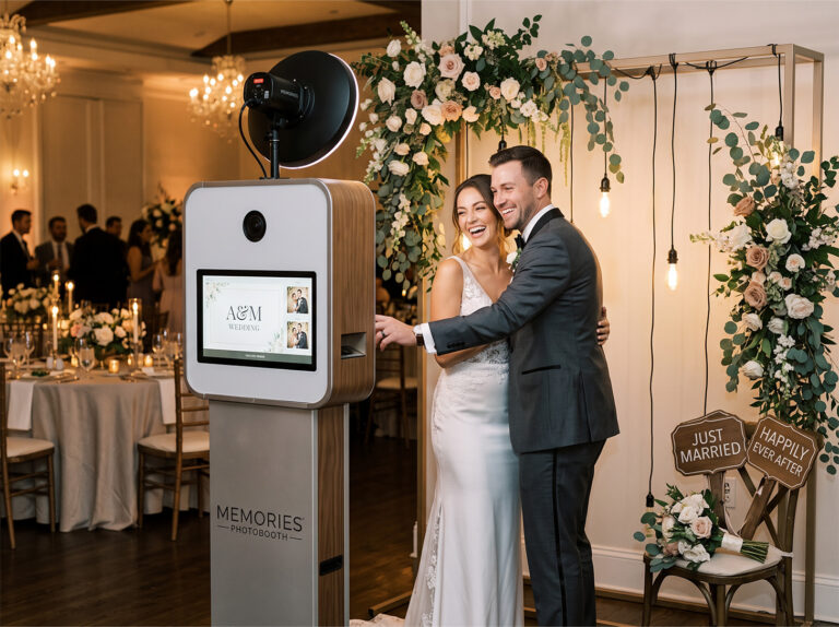 Photo booth vendor at the Buffalo Bridal Show offering fun wedding and event photo experiences