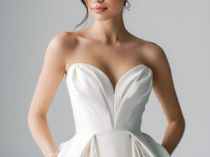 Wedding dresses showcased by a vendor at the Buffalo Bridal Show