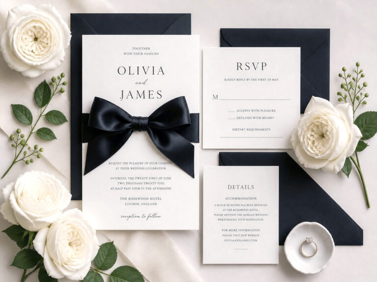 Wedding invitations showcased by vendors at the Buffalo Bridal Show